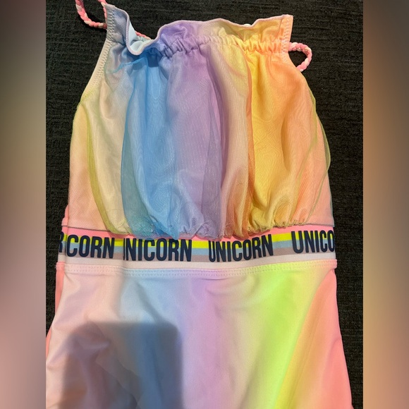 Shade Critters Rainbow Unicorn Girls Bathing Suit, Size 7 - Picture 2 of 5